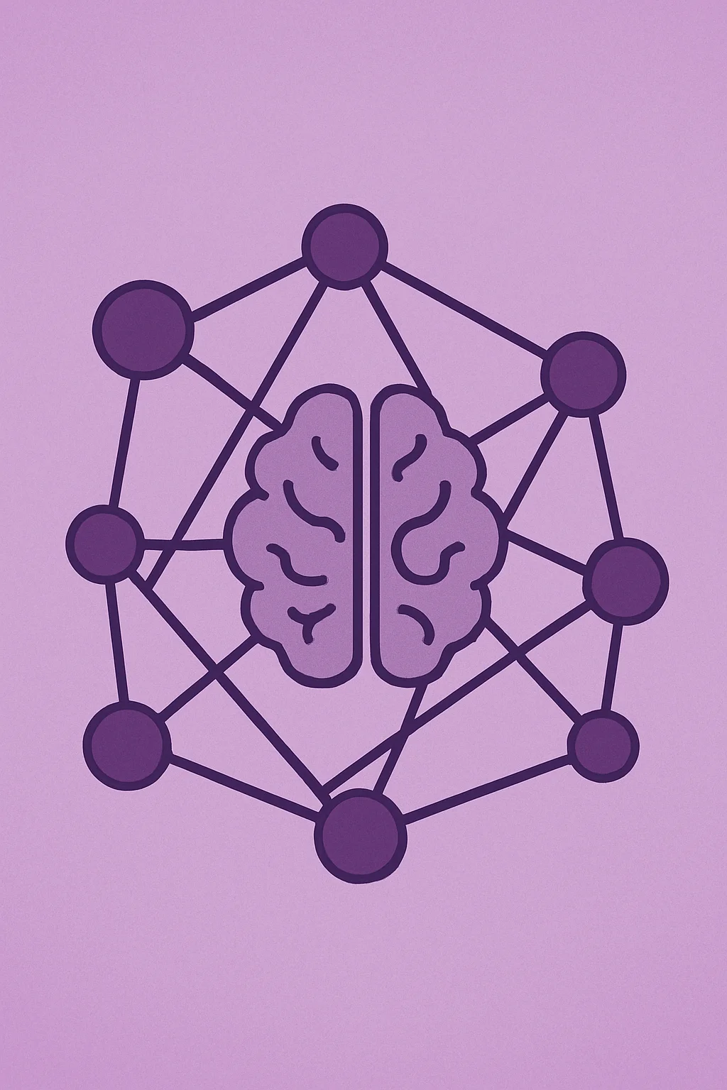 Ilustración de un cerebro dentro de una red neuronal.